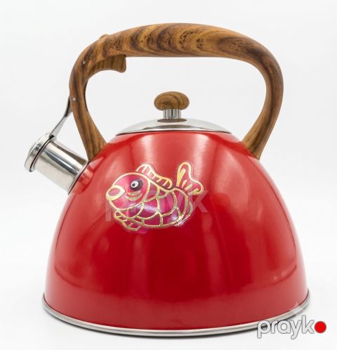Çaydan, paslanmayan polad, qırmızı, 3000 ml — Bakı