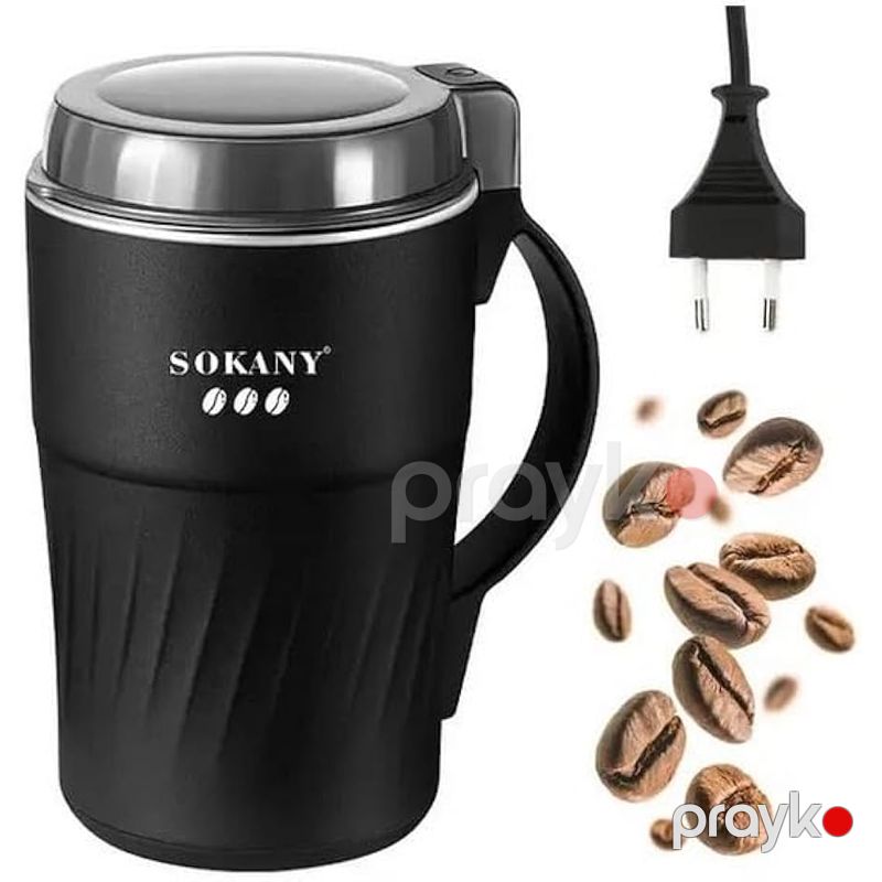 Sokany SK-04024 - Qəhvə Üyüdən 300 W, 500 q, 4 Paslanmayan Polad Bıçaq, Qara Rəng — Digər mətbəx texnikası, Bakı (2)