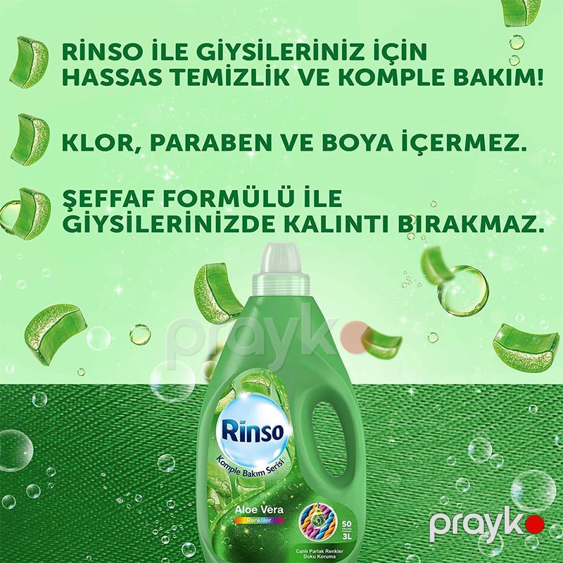 Rinso Sıvı Çamaşır Deterjanı Renkliler İçin Aloe Vera Deterjanı 3 L Renkli Kiyafet Bakım Serisi Paltaryuyan Üçün Yuyucu Maye — Mallar, Bakı (5)