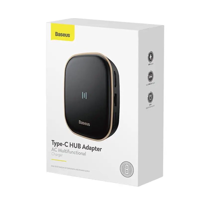 Baseus Type-C HUB Adapteri Qara Rəngdə 6-da 1 Type-C Çoxfunksiyalı Şarj Cihazı CAHUB-AU01 — Telefonlar və qadjetlər, Bakı (5)