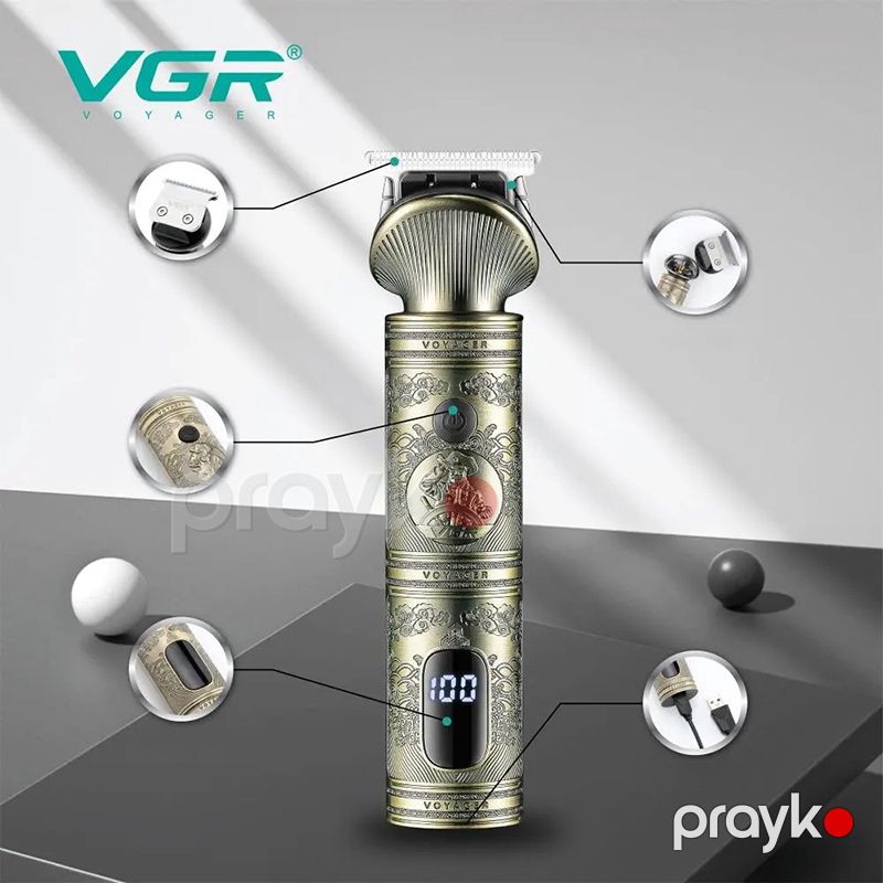 6-sı 1 Arada VGR V-106 Peşəkar Saç Trimmeri USB Şarjlı Üzqırxan Rəqəmsal Ekran Kişilər üçün Saç Trimmeri — Usturalar, trimmerler və epilyatorlar, Bakı (4)