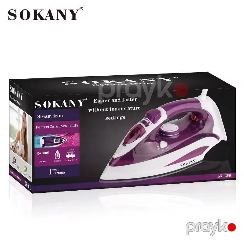 Sokany LX-288 Yüksək Keyfiyyətli Buxarlı Ütü Elektrikli 2400W Güclü Buxar Ütüsü — Ev texnikası, Bakı (7)
