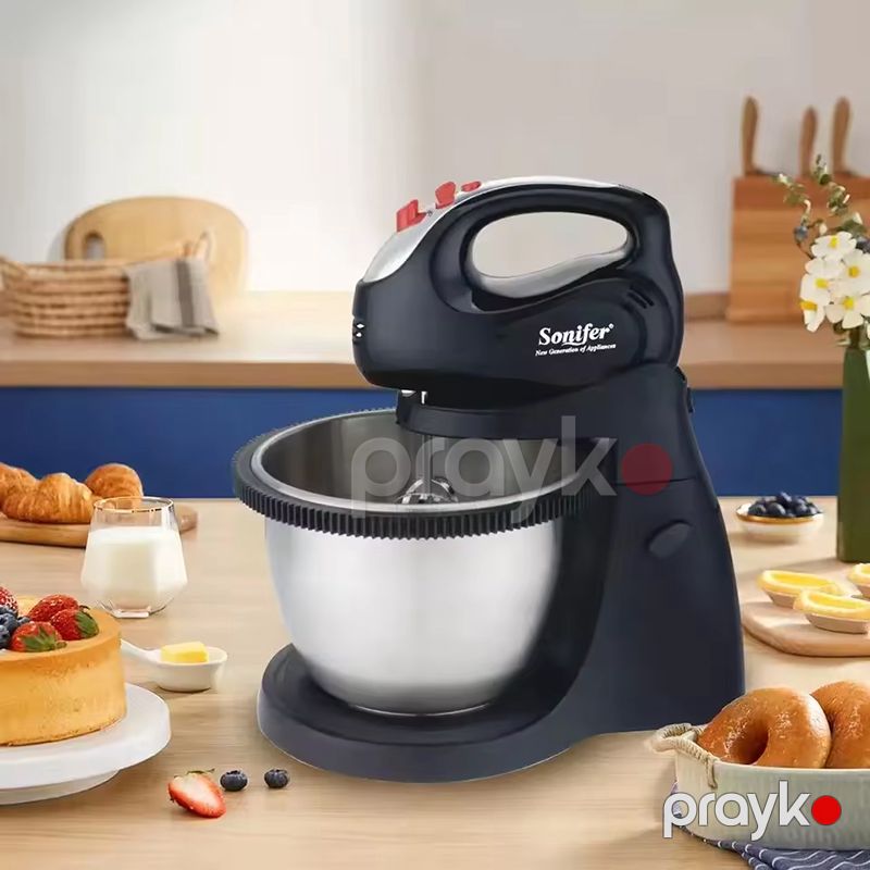 Sonifer SF-7014 Elektrikli Mikser Stand Mikser Xəmir Qarışdırıcı Yumurta Çırpıcı Mikser 250W — Blenderlər, xırdalayanlar və mikserlər, Bakı (2)