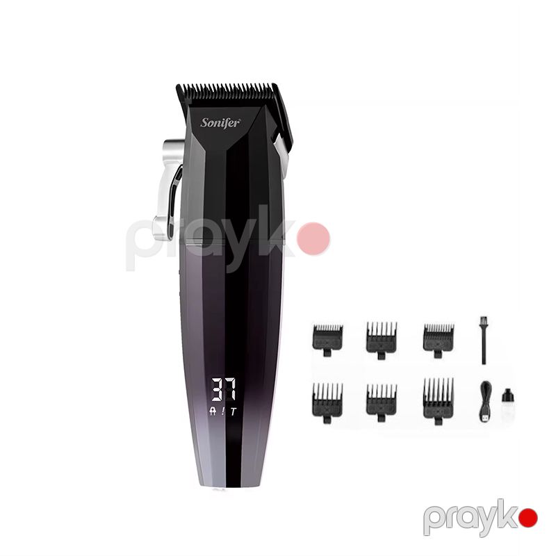 Sonifer SF-9613 Almaz Görünüşlü LCD Rəqəmsal Displey Bərbər Saç Kəsmə Maşını Elektrikli Portativ Kişi Saç Təraş Qayçıları — Usturalar, trimmerler və epilyatorlar, Bakı (5)