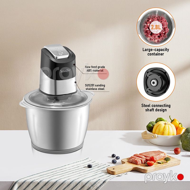 Sonifer SF-8135 2 Sürətli 400w paslanmayan polad Qida Prosessoru 2.7 litrlik Çoxfunksiyalı Doğrayıcı — Blenderlər, xırdalayanlar və mikserlər, Bakı (4)