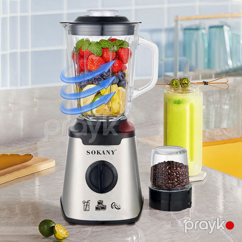 Sokany 2-si 1 Arada Çoxfunksiyalı Şüşə Blender 1.5L Tutuma Məxsus Professional Seramik Şirəçəkən 500W — Blenderlər, xırdalayanlar və mikserlər, Bakı (5)