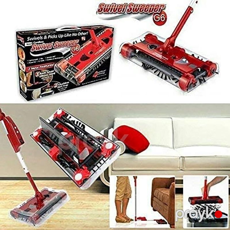 Swivel Sweeper G6 Elektrikli Süpürgə Qırmızı Yüksək Keyfiyyətli Döşəmə Təmizləyici Polsilən — Mallar, Bakı (6)