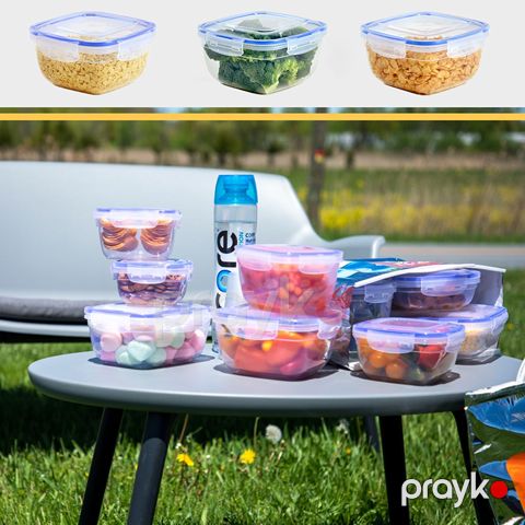 4-lü Saxlama Qabı 500-900-1500 2400ml Klidli Sızdırmaz Saxlama Qabı Şəffaf Plastik Qida Saxlama Qabı — Bakı