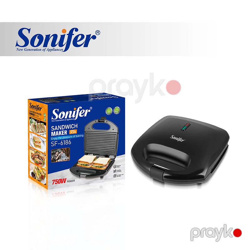 Sonifer SF-6186 Çoxfunksiyalı Elektrikli Toster Maşın İkitərəfli Toster — Toster və vaflyasıcı, Bakı (4)