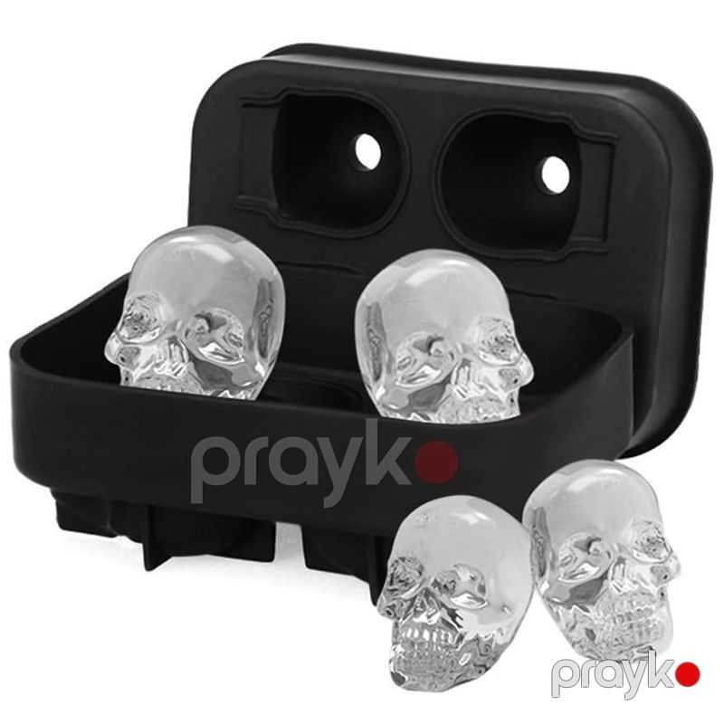 Silikon Buz Qabı Silikon Dörd Kəllə Formalı Buz Küpü Ev Və Bar Üçün Buz Qabı Kokteyl Buzlu Qəhvə Buzlu Çay Soda Su Üçün Buz Qabı — Qablar və mətbəx əşyaları, Bakı (2)