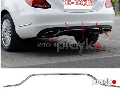 Mercedes W205 C205 arxa bufein nikeli kantı xrom — Bakı