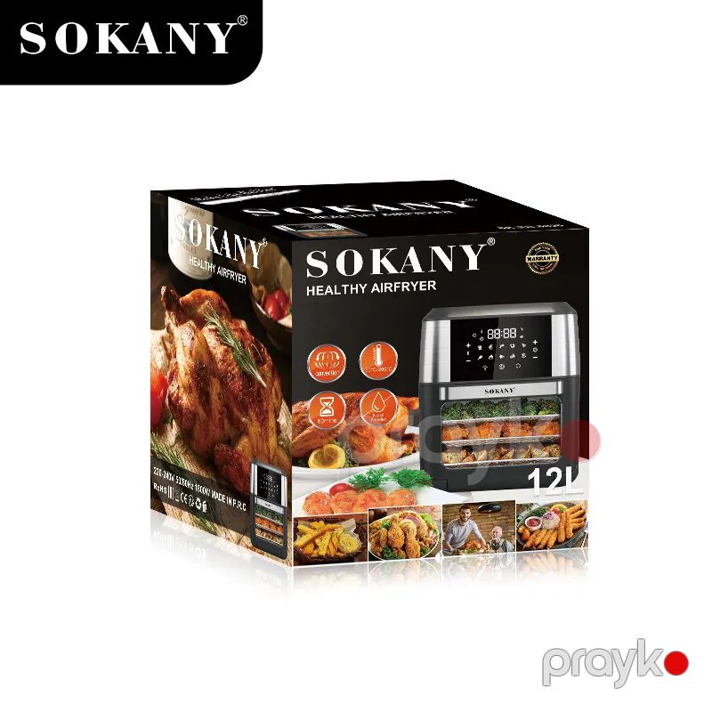Sokany Rəqəmsal 12l Tutumlu Hava Fritöz Yeni Dizaynda 1800W Sensor Ekranlı Menyu Və Yağsız Bişirmə Özəllikli Air Fryer — Digər mətbəx texnikası, Bakı (7)