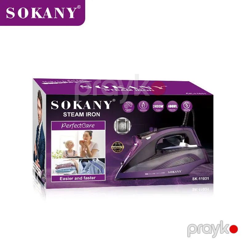 Sokany SK-11031 Buxarlı Ütü Keramika Altlıqlı Buxarlı Ütü 2400W — Ev texnikası, Bakı (5)