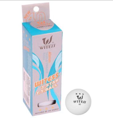 Ping-pong üçün top dəsti Witess, 3 əd, ağ, 40mm - WS0869 — Bakı
