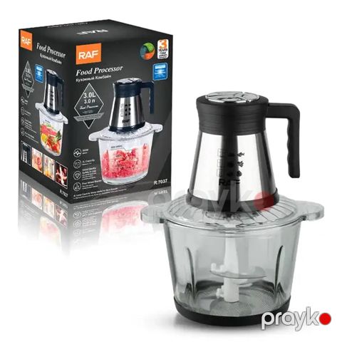 RAF Doğrama Maşın 3L Tutumlu Şüşə Qida Prosessoru R.7037 Doğrayıcı 800W Doğrayıcı Şüşə Blender — Bakı