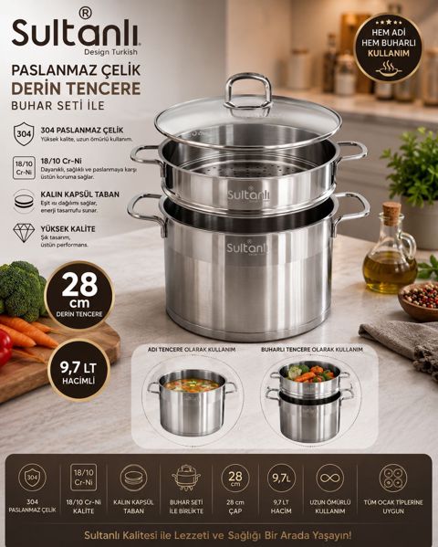 Mantı bişirici Sultanlı, paslanmayan polad, 9700 ml, 3 parça — 109 ₼ · Bakı · Mallar Mantı bişirici Sultanlı, paslanmayan polad, 9700 ml, 3 parça — Bakı