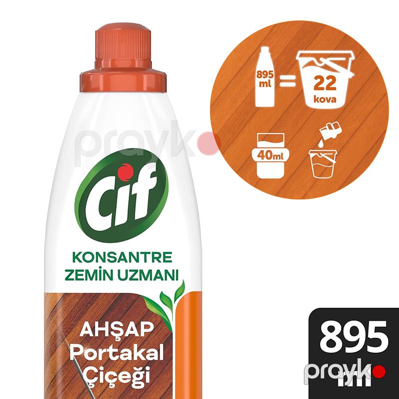 Cif Konsantre Zemin Uzmanı Ahşap ve Laminant Parke için Yüzey Temizleyici Portakal Çiçeği 895ml Taxta Döşəmə Təmizləyici — Mallar, Bakı (2)