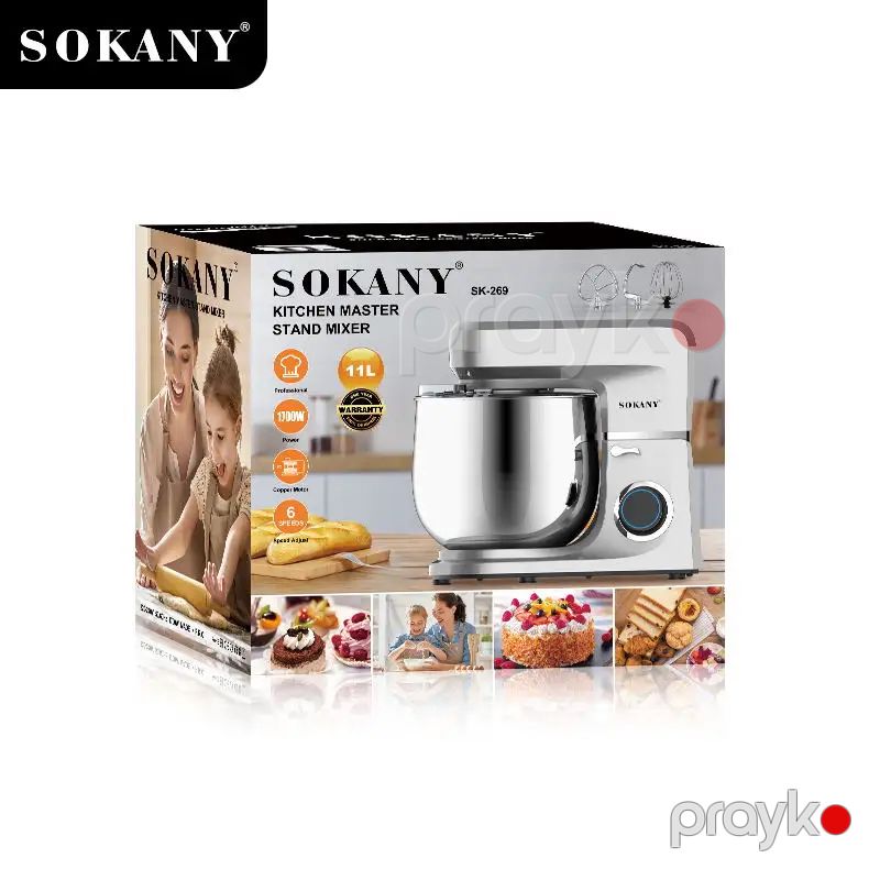 Sokany SK-269 Çoxfunksiyalı Mikser Xəmir Yoğuran Maşın Xəmir Qarışdıran 1700W — Blenderlər, xırdalayanlar və mikserlər, Bakı (6)