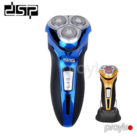 Peşəkar DSP Blue Elektrikli 3D Təraş Maşını 600mAH Kişilər Üçün Yaş və Quru Üz Saqqal Təraş Maşını — Bakı