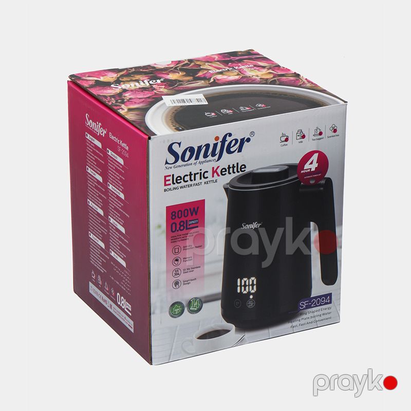 Sonifer SF-2094 Elektrik Çaydanı Rəqəmsal Smart Sensorlu 800 ml Tutumlu Paslanmayan Polad Elektrik Çaydanı — Elektrik çaydanları və termoslar, Bakı (6)