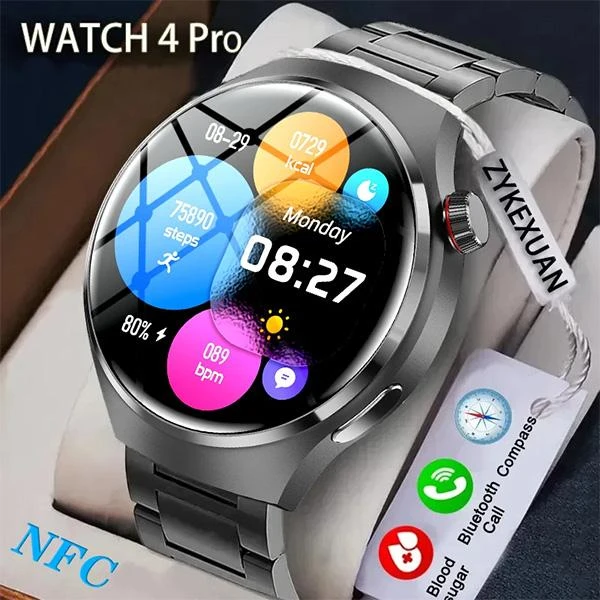 Smart Watch GT4 Pro ağıllı saat, dəmir milan qolbaq + silikon Hədiyyə — Elektronika, Bakı (2)