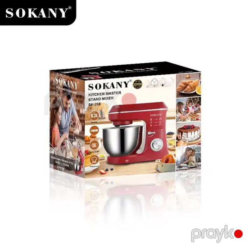 Sokany 268 Xəmir Yoğurma Maşını Elektrikli 1100W Gücə Malik Mikser — Blenderlər, xırdalayanlar və mikserlər, Bakı (7)