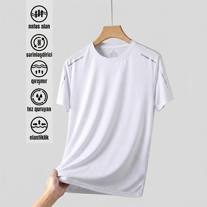 Premium Kişi Tişörtü Sifarişi: İsti Yay Üçün İnnovativ "Buz İpəyi" (Ice Silk) — Kişi geyimi, Bakı (3)