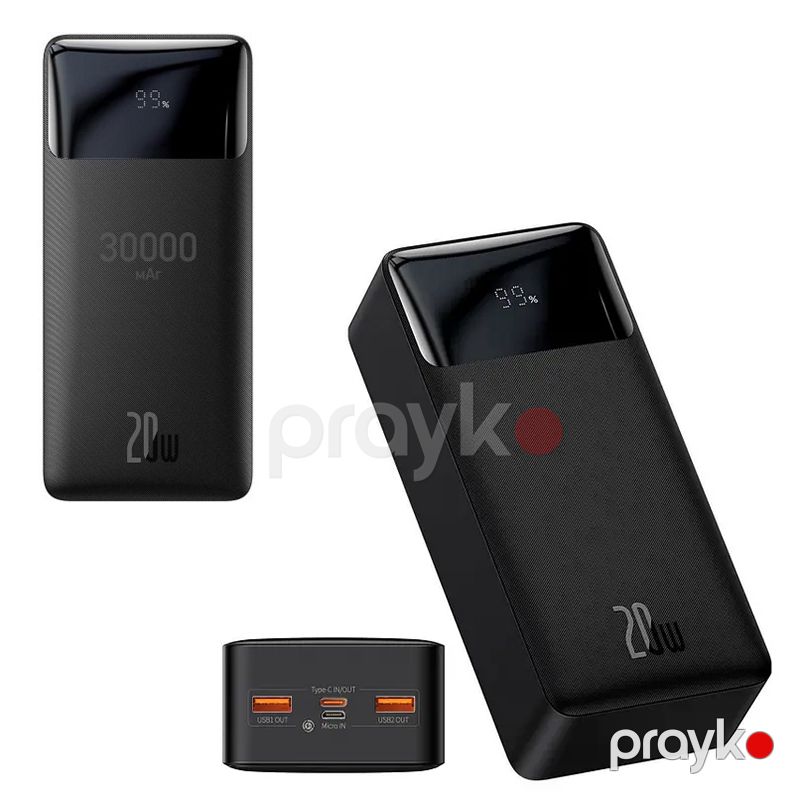 Baseus Bipow Digital Display PPDML-N01 30000 mAh,Black Digital Display 20W Powerbank — Telefonlar və qadjetlər, Bakı (4)