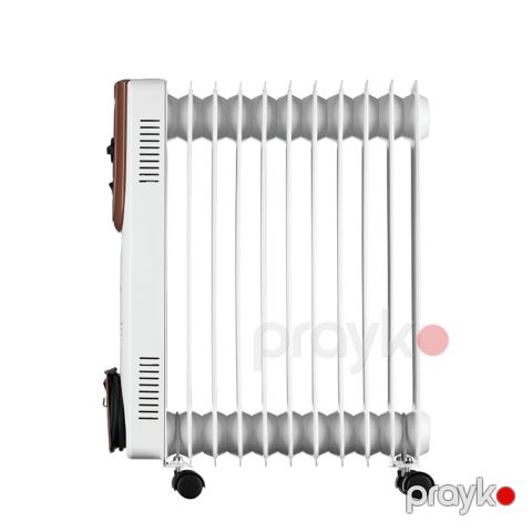 Ardesto OFH-11X1 Elektrikli Radiator Ağ Müasir Dizaynda Döşəmə Qızdırıcı 2500W 11 Pilləli Yüksək Güclü Yağ Qızdırıcısı — Bakı
