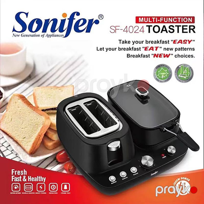 Sonifer SF-4024 Çoxfunksiyalı 2-si 1 Arada Toster Çörək Qızardan — Toster və vaflyasıcı, Bakı (3)