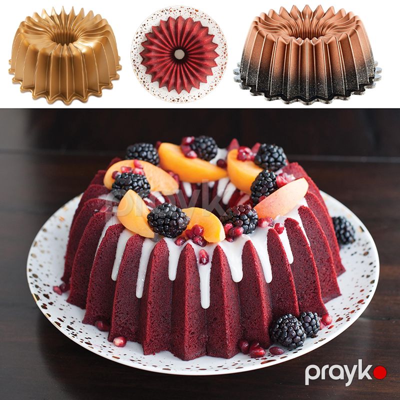 OMS kek qabı Papatya Tortu Tavası, Qara-Mis, 26 sm Fun Cooking Star Alüminium Tökmə Qranit Örtüklü Tort qabı — Qablar və mətbəx əşyaları, Bakı (3)
