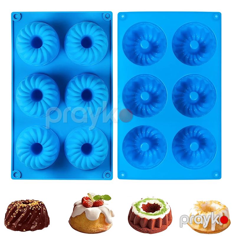 2 ədəd 6 hissəli silikon jelatin qəlibləri silikon tort qəlibləri, zərif yapışmayan bişirmə qəlibləri donut keks qabı — Qablar və mətbəx əşyaları, Bakı (3)