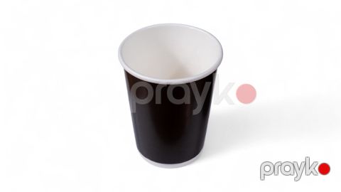 Birdəfəlik stəkan dəsti Loyal Packing, ikiqat, qara, 300 ml, 10 əd — Bakı