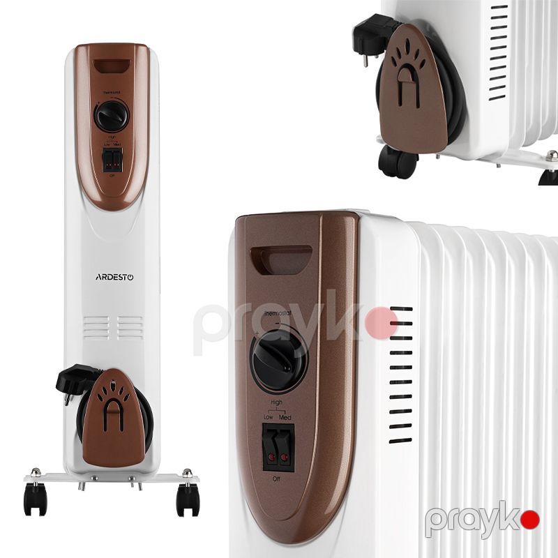 Ardesto OFH-09X1 Elektrikli Radiator Ağ Müasir Dizaynda Döşəmə Qızdırıcı 2000W 9 Pilləli Yüksək Güclü Yağ Qızdırıcısı — Isıtıcılar və isı ventilatorları, Bakı (4)