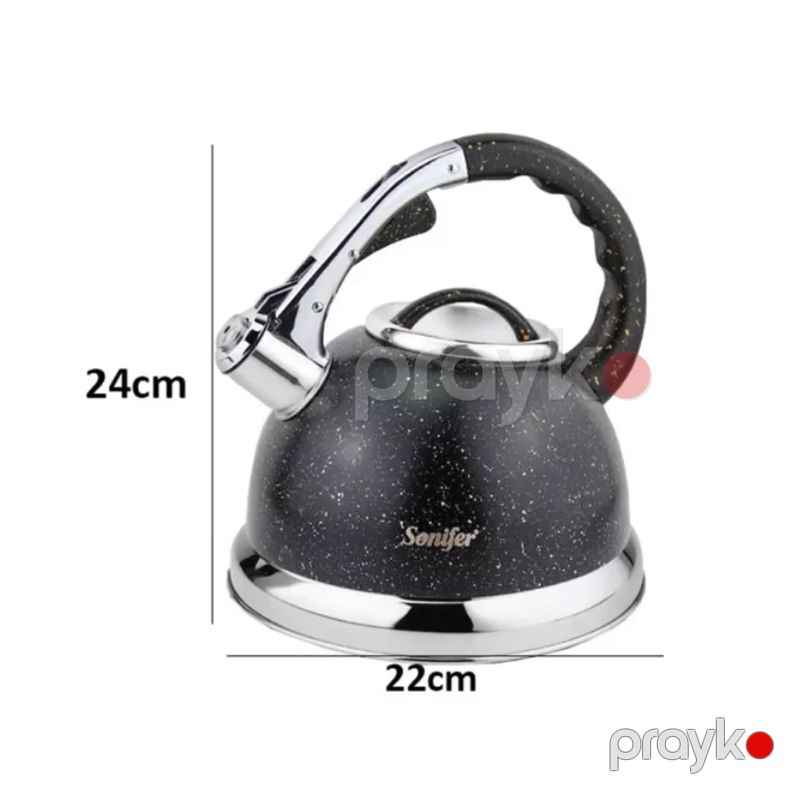 Çaydan Sonifer SF-2503 Kettle Sonifer Çaydanı 3,5 l, Fısıltılı Paslanmayan polad Qara mərmər Çaydan Fit Çalan Qəhvə Çaydanı — Çaynikler və qəhvə qabları, Bakı (4)