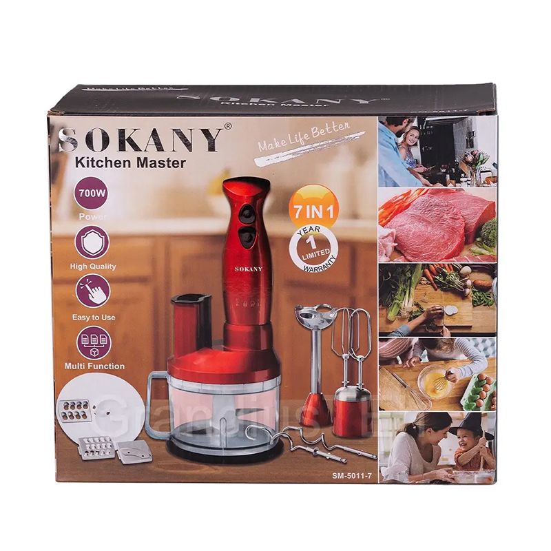 Sokany sk-5011-7 7-si 1-də elektrikli Əl blenderi 700w qida dəyirmanı yumurta çarpıçı blender dəsti — Ev texnikası, Bakı (6)