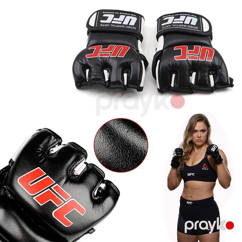 UFC MMA Əlcəyi Sparring Cage Döyüş Əlcəyi Barmaqsız Muay Tay, Boks Dəri Əlcək Qara Rengli Boks əlcəyi — İdman, hobi, istirahət, Bakı (6)