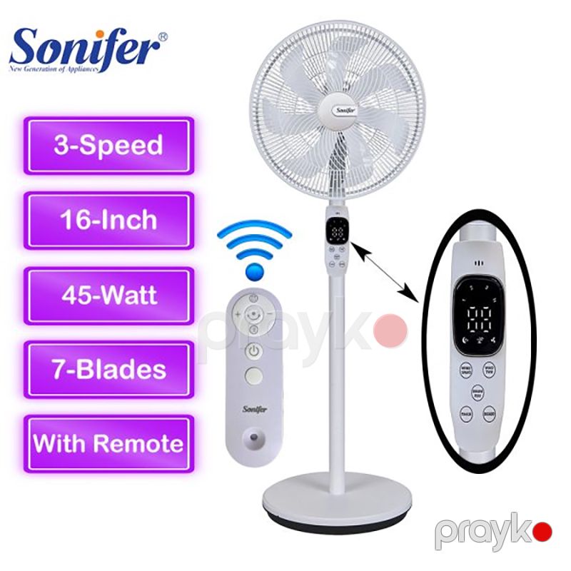 Sonifer SF-6528 Ventilyator 7 Pərli Rəqəmsal Ekranlı Ventilyator Uzaqdan İdarəetməli Ağıllı Sərinkeş Fan — Ventilyatorlar, Bakı (5)