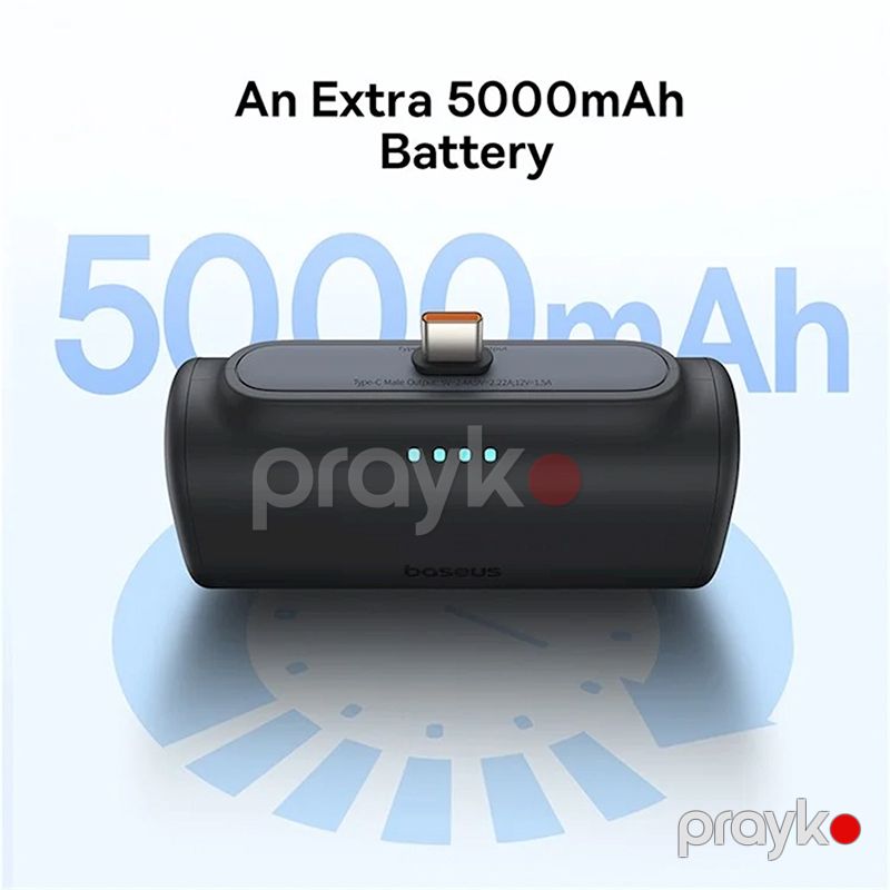 Baseus Yığcam Sürətli Doldurma Power Bank Type-C Qara Sürətli Şarj Cihazı Compact Series 5000 mAh — Telefonlar və qadjetlər, Bakı (6)