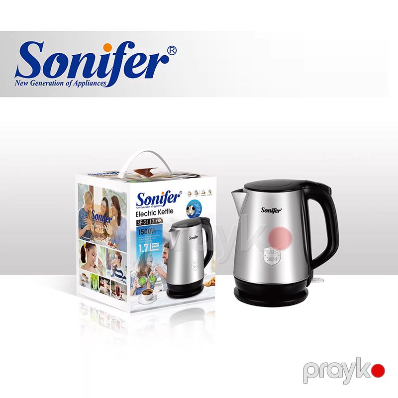 Sonifer SF-2113 Elektrikli Çaydan Paslanmaz Polad Çaydan 1500W Tutumu 1.7L — Elektrik çaydanları və termoslar, Bakı (2)