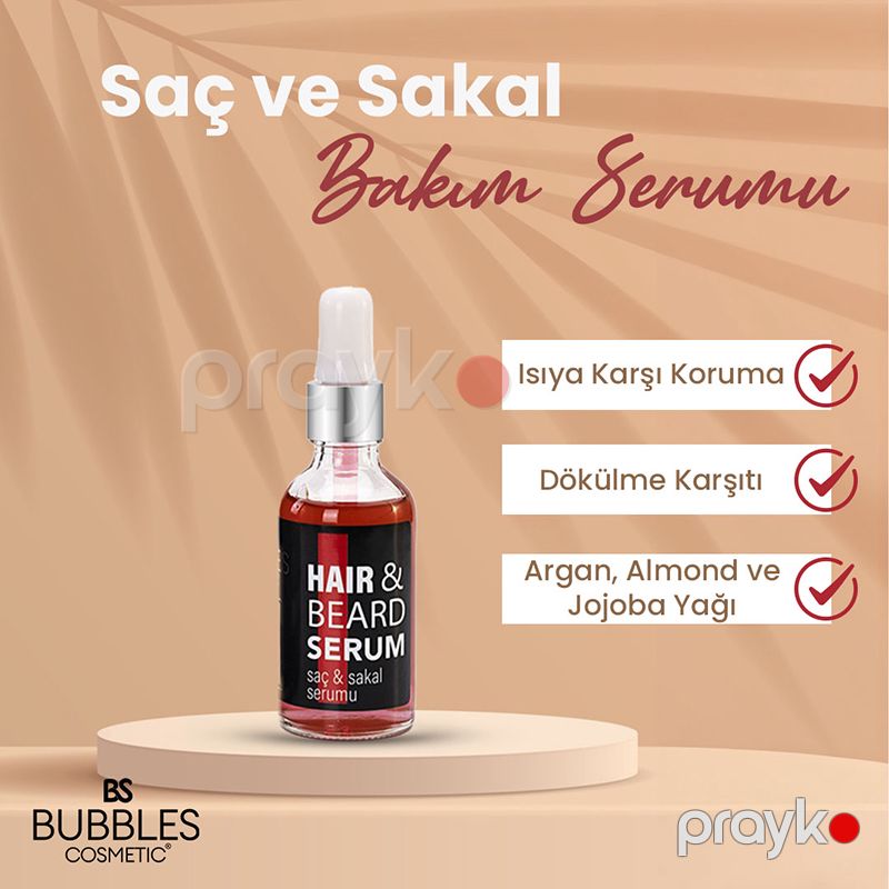 Bs Bubbles Cosmetics Saç Baxım Saqqal Serumu Saç Sakal Çıxarıcı Maye Saqqal Serumu Kişilər Üçün Serum50ml — Saç qayığı, Bakı (3)
