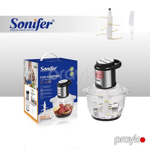 Sonıfer SF-8198 doğrayıcısı 2 Sürətli Mühərrik 4L Qab Çoxfunksiyalı Ət Tərəvəzli Yemək Doğrayıcı Elektrikli — Bakı