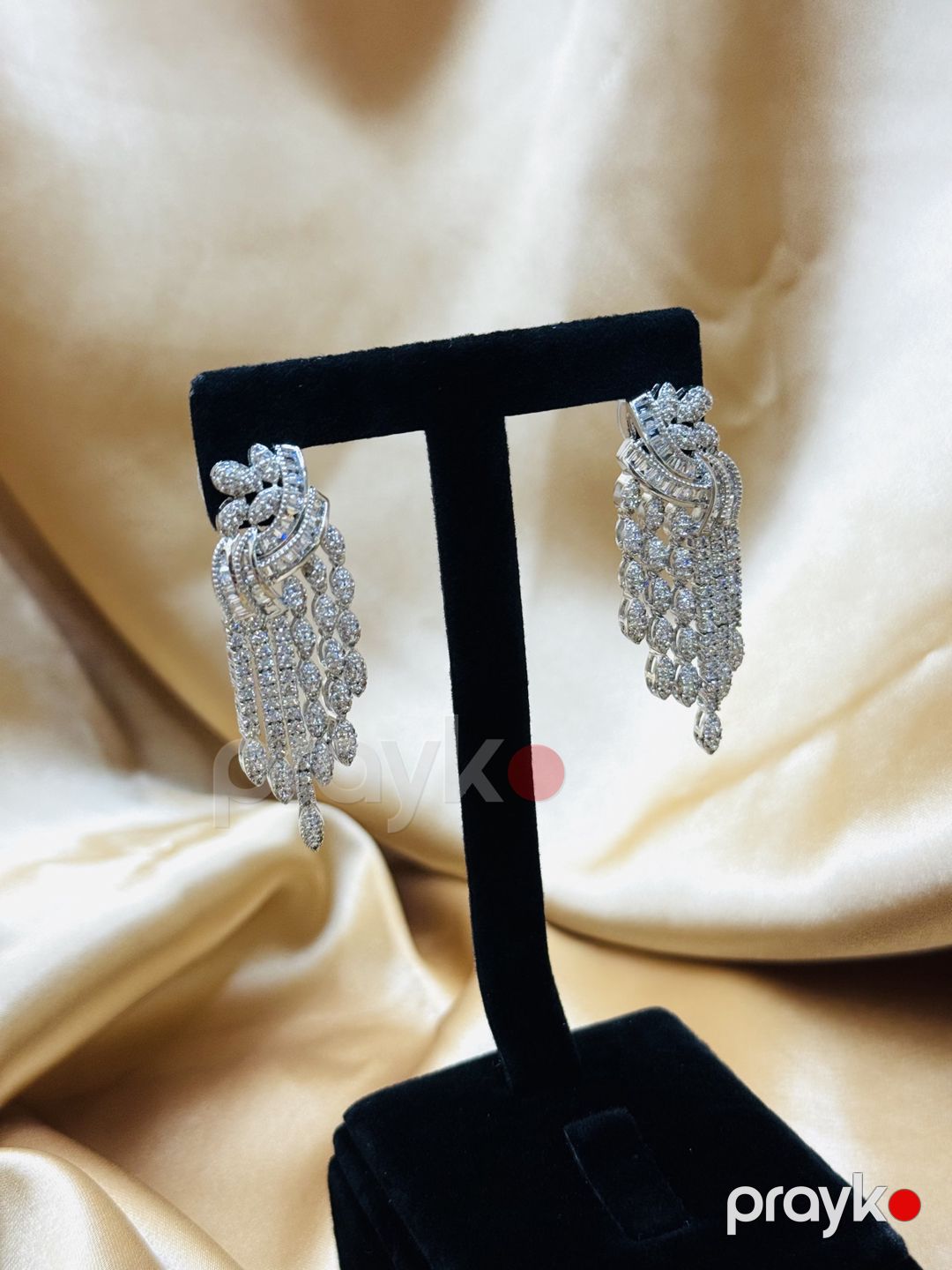 İri sırğalar, Gümüşü, 24K qızıl örtüklü latun, 50 mm — Mallar, Bakı (3)
