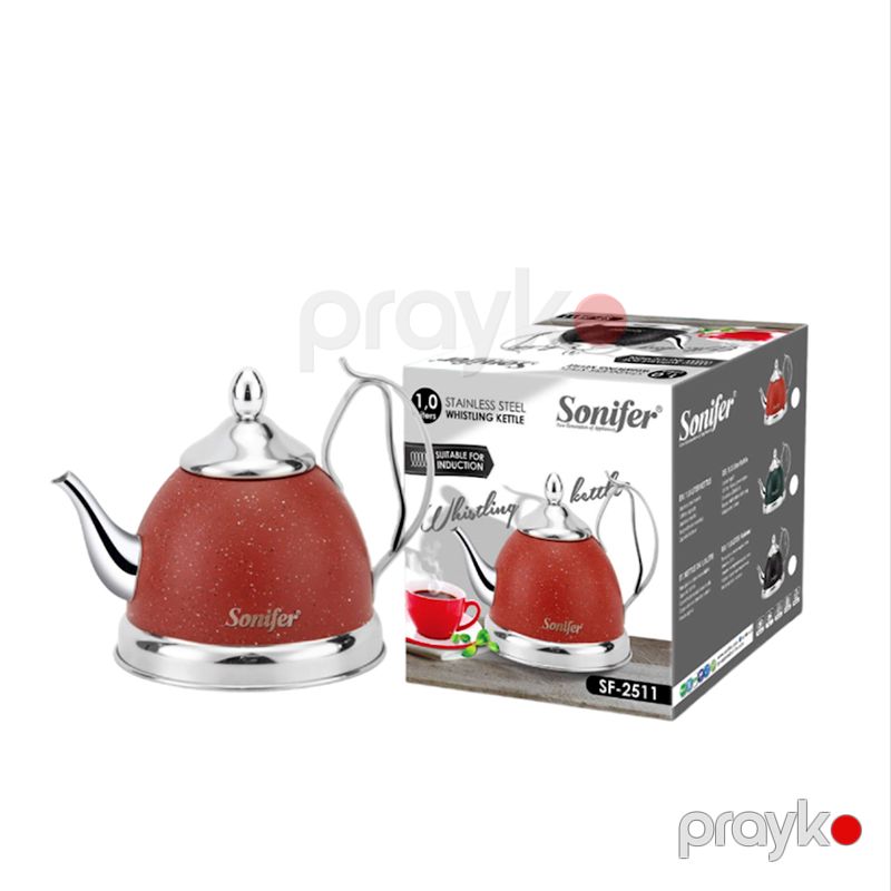 Çaydan Sonifer SF-2511 Paslanmayan Polad Qırmızı Rengli 1 L Tutumunda Kiçik Ölçülü Polad Sonifer Çaydan — Çaynikler və qəhvə qabları, Bakı (2)