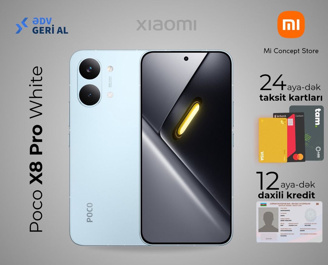 Xiaomi Poco X8 Pro Mint Green 512GB/12GB — Smartfonlar, Bakı