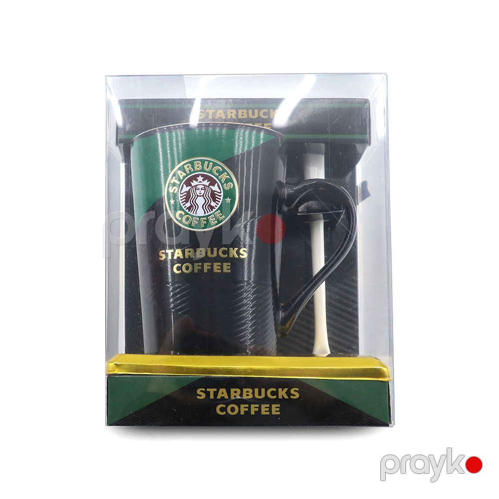 Starbucks klassik keramika coffee fincanı, qaşıqla birlikdə, yaşıl — Qablar və mətbəx əşyaları, Bakı (5)