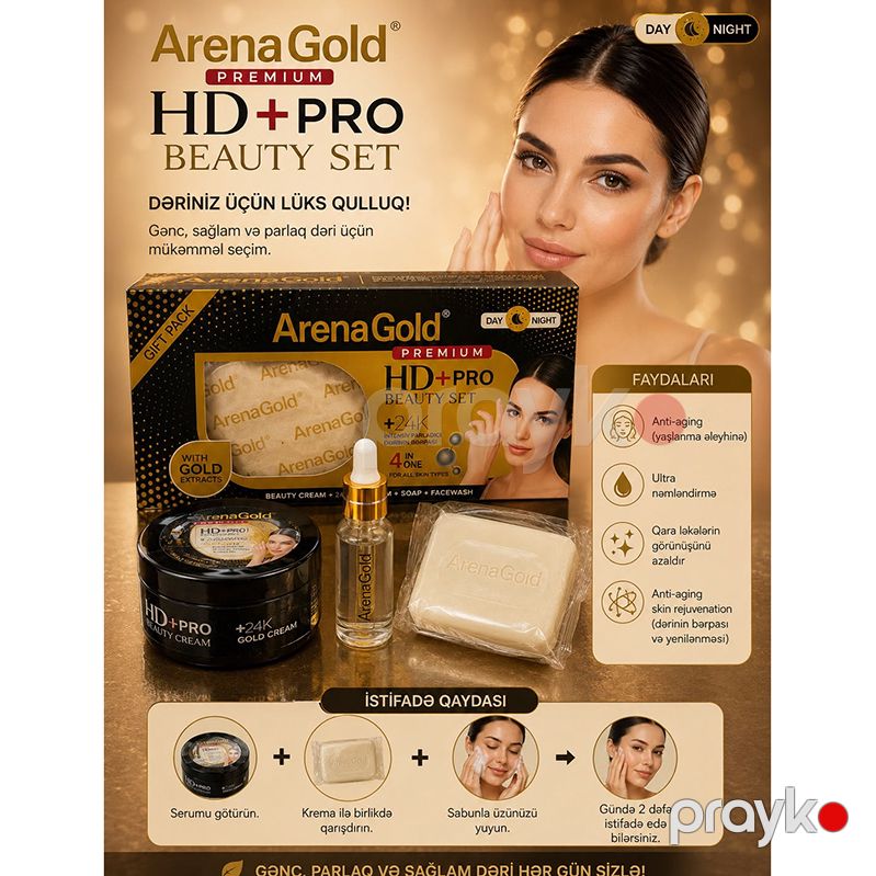 ArenaGold Premium Hd+pro Beauty Set – 24K Qızıl Tərkibli Üz Baxım Dəsti — Gözəllik və səhiyyə, Bakı (2)