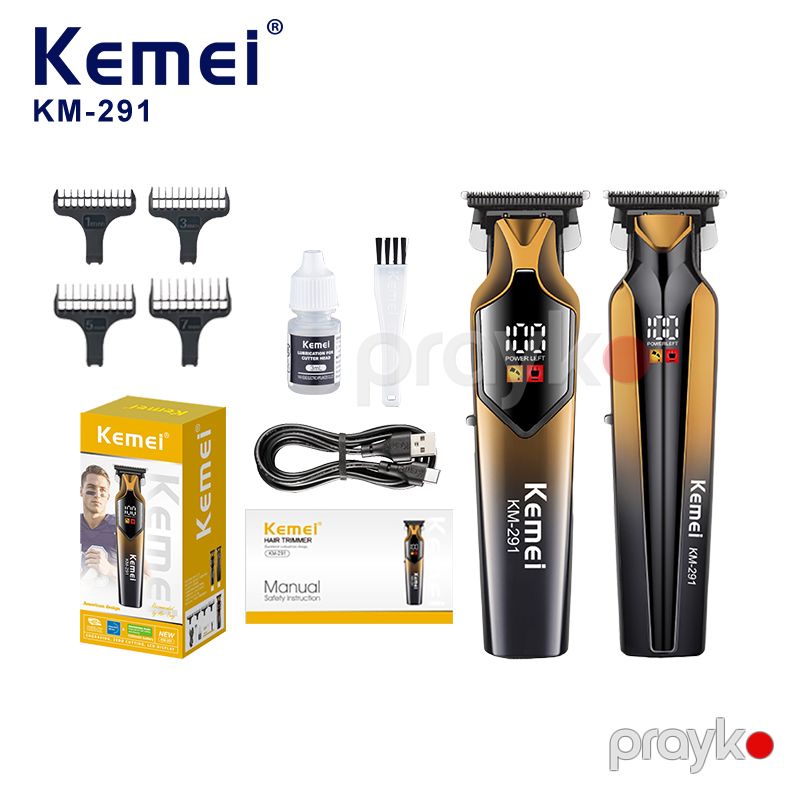 Kemei Km-291 - Trimmer Saç Kəsicisi 5w 7000RPM 1200mAh Li-batareyalı Saç Saqqal Baxım Maşını — Usturalar, trimmerler və epilyatorlar, Bakı (6)