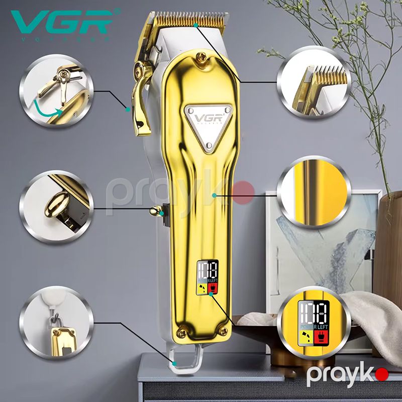 VGR V-140 Doldurula Bilən SimSiz Təraş Maşını Kişilər Üçün Saç Saqqal Təraş Maşını Trimmer — Usturalar, trimmerler və epilyatorlar, Bakı (4)