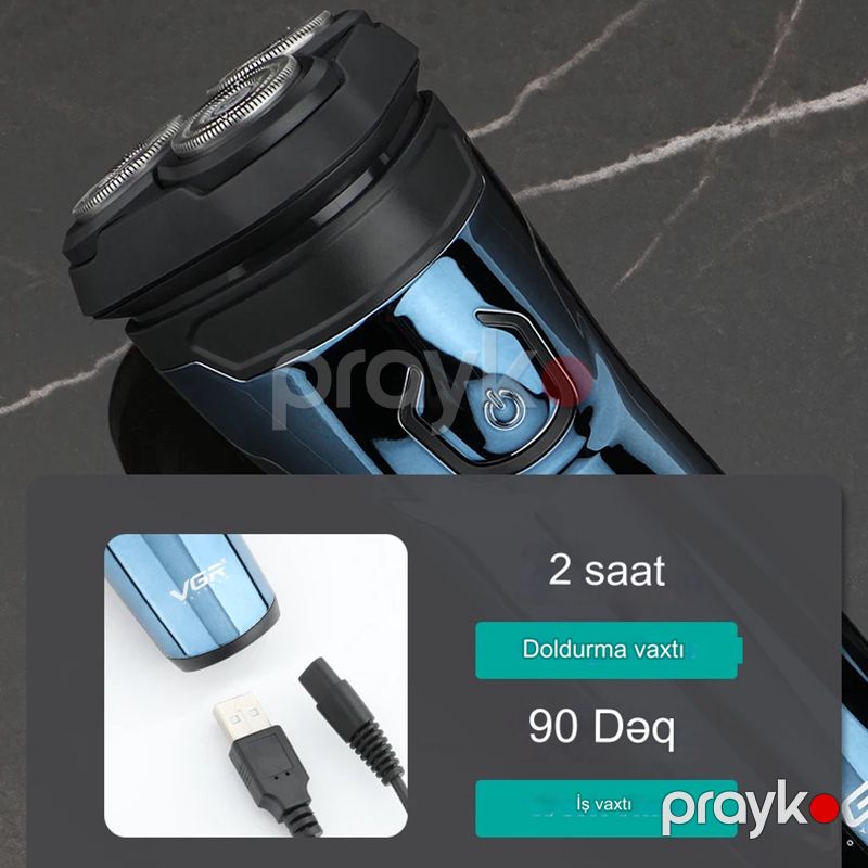 VGR V-322 Yüksək Keyfiyyətli Professional Saqqal Təraş Maşını Trimmer — Usturalar, trimmerler və epilyatorlar, Bakı (4)